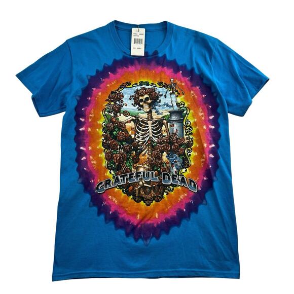Grateful Dead Liquid Blue S Small Rainbow Bertha Tie-Dye T-Shirt Tee Shirt Band - Picture 1 of 11